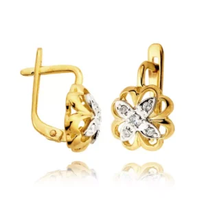 Złote kolczyki o klasycznej i ponadczasowej formie.