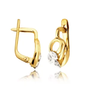 Eleganckie kolczyki ze złota z subtelnym blaskiem kamieni.