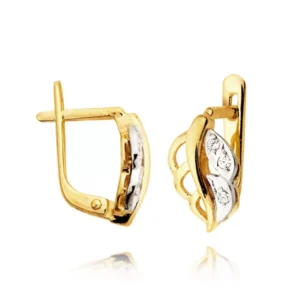 Stylowe kolczyki wykonane z wysokiej jakości złota.