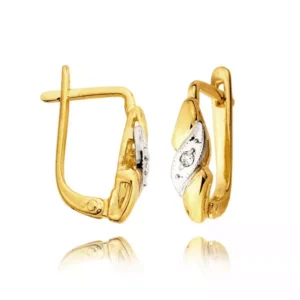 Klasyczne kolczyki ze złota z dekoracyjnym kamieniem.