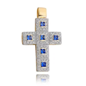 Złoty krzyżyk wykonany na zamówienie.