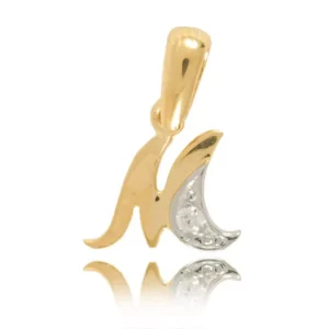 Literka ze złota w minimalistycznym stylu.