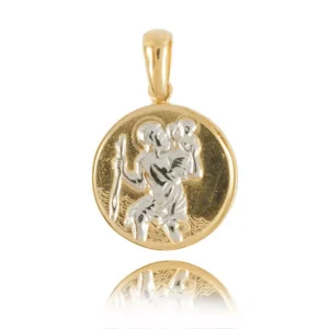 Złoty krzyżyk o eleganckim wykończeniu.