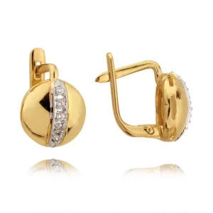 Uniwersalne kolczyki złote o eleganckim wykończeniu.