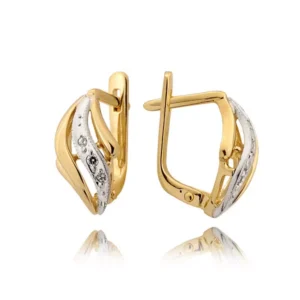 Eleganckie kolczyki ze złota z subtelnym blaskiem kamieni.