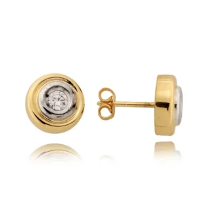 Eleganckie kolczyki ze złota z subtelnym blaskiem kamieni.