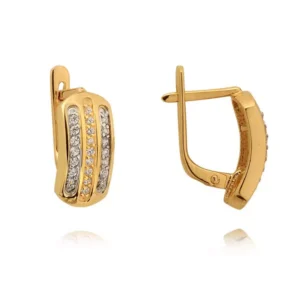 Uniwersalne kolczyki złote o eleganckim wykończeniu.