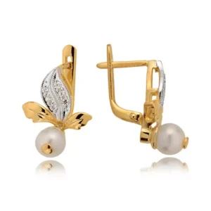 Złote kolczyki łączące elegancję i nowoczesny design.