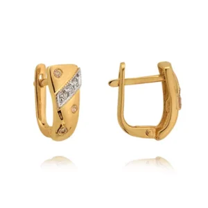 Złote kolczyki łączące elegancję i nowoczesny design.