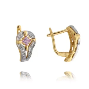 Stylowe kolczyki wykonane z wysokiej jakości złota.