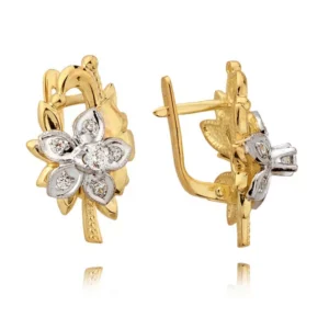 Uniwersalne kolczyki złote o eleganckim wykończeniu.