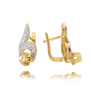 Stylowe kolczyki wykonane z wysokiej jakości złota.