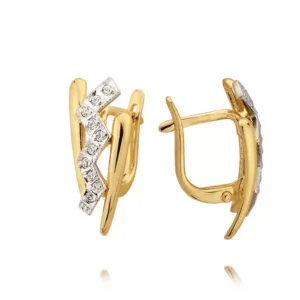 Uniwersalne kolczyki złote o eleganckim wykończeniu.