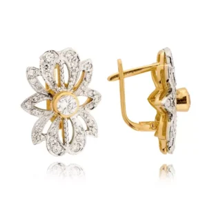 Eleganckie kolczyki ze złota z subtelnym blaskiem kamieni.