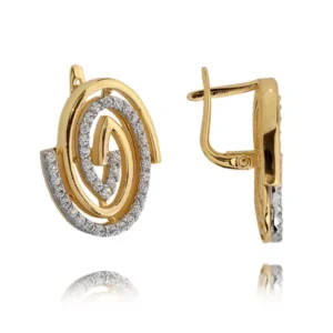 Złote kolczyki łączące elegancję i nowoczesny design.