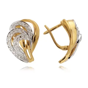 Złote kolczyki łączące elegancję i nowoczesny design.