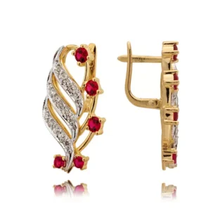 Stylowe kolczyki wykonane z wysokiej jakości złota.