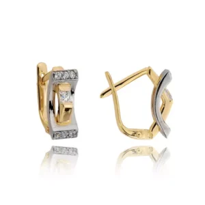 Uniwersalne kolczyki złote o eleganckim wykończeniu.