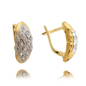 Uniwersalne kolczyki złote o eleganckim wykończeniu.