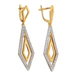 Złote kolczyki łączące elegancję i nowoczesny design.