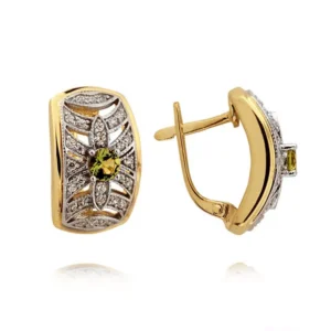 Złote kolczyki łączące elegancję i nowoczesny design.