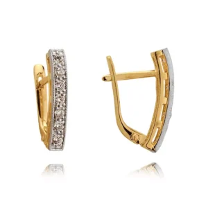 Eleganckie kolczyki ze złota z subtelnym blaskiem kamieni.