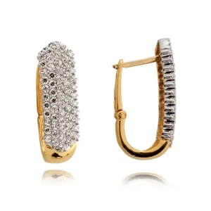 Klasyczne kolczyki ze złota z dekoracyjnym kamieniem.