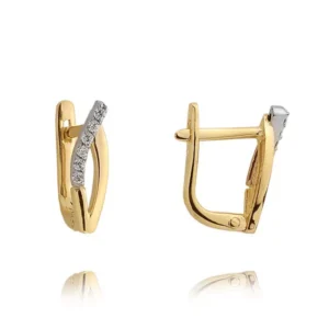 Uniwersalne kolczyki złote o eleganckim wykończeniu.