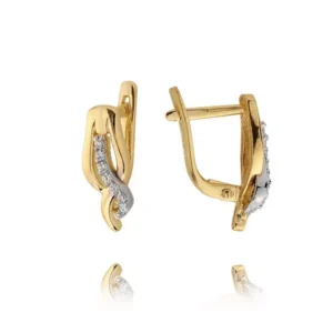 Złote kolczyki łączące elegancję i nowoczesny design.