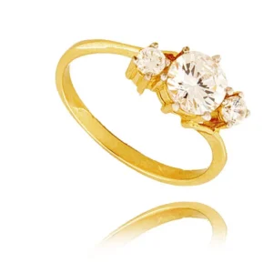 Pierścionek ze złota łączący klasykę z nowoczesnością.