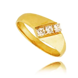 Pierścionek ze złota łączący klasykę z nowoczesnością.