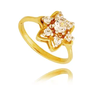 Pierścionek ze złota łączący klasykę z nowoczesnością.