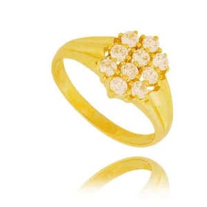 Pierścionek ze złota łączący klasykę z nowoczesnością.