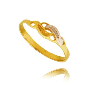 Pierścionek ze złota łączący klasykę z nowoczesnością.