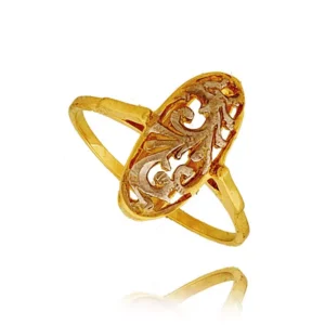 Pierścionek ze złota łączący klasykę z nowoczesnością.