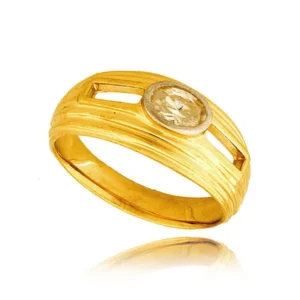 Pierścionek ze złota łączący klasykę z nowoczesnością.
