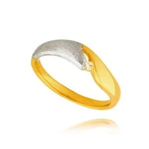 Pierścionek ze złota łączący klasykę z nowoczesnością.