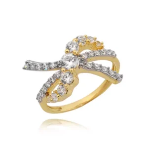 Pierścionek ze złota łączący klasykę z nowoczesnością.