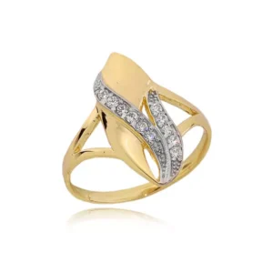 Pierścionek ze złota łączący klasykę z nowoczesnością.