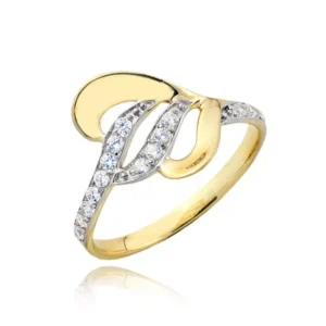 Pierścionek ze złota łączący klasykę z nowoczesnością.