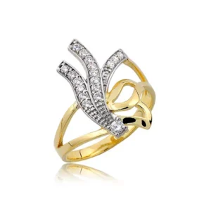 Delikatny pierścionek wykonany z wysokiej jakości złota.