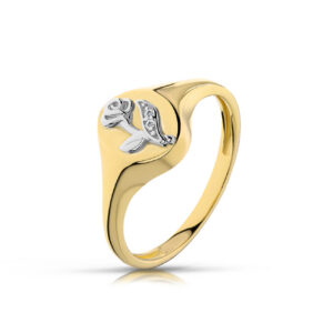 Delikatny pierścionek wykonany z wysokiej jakości złota.