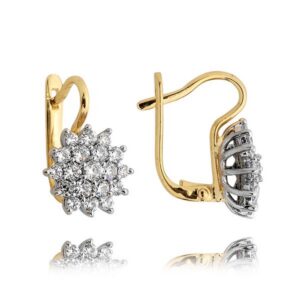 Klasyczne kolczyki ze złota z dekoracyjnym kamieniem.