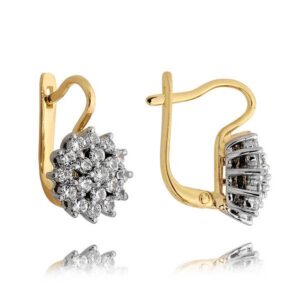 Uniwersalne kolczyki złote o eleganckim wykończeniu.
