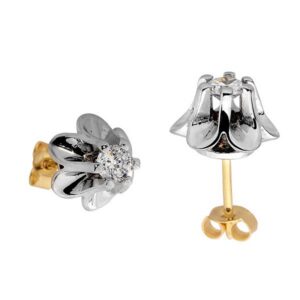 Eleganckie kolczyki ze złota z subtelnym blaskiem kamieni.