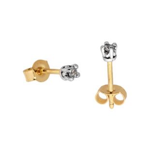 Eleganckie kolczyki ze złota z subtelnym blaskiem kamieni.