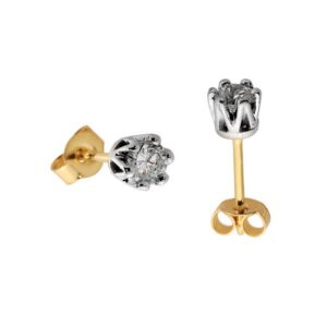 Klasyczne kolczyki ze złota z dekoracyjnym kamieniem.