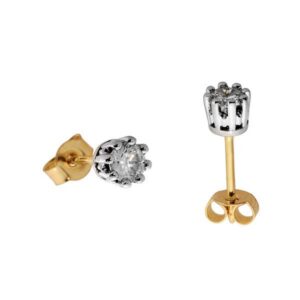 Eleganckie kolczyki ze złota z subtelnym blaskiem kamieni.