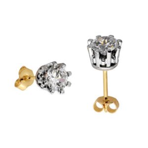 Eleganckie kolczyki ze złota z subtelnym blaskiem kamieni.