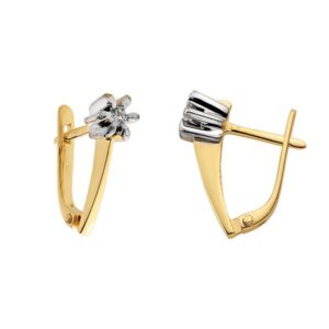 Eleganckie kolczyki ze złota z subtelnym blaskiem kamieni.